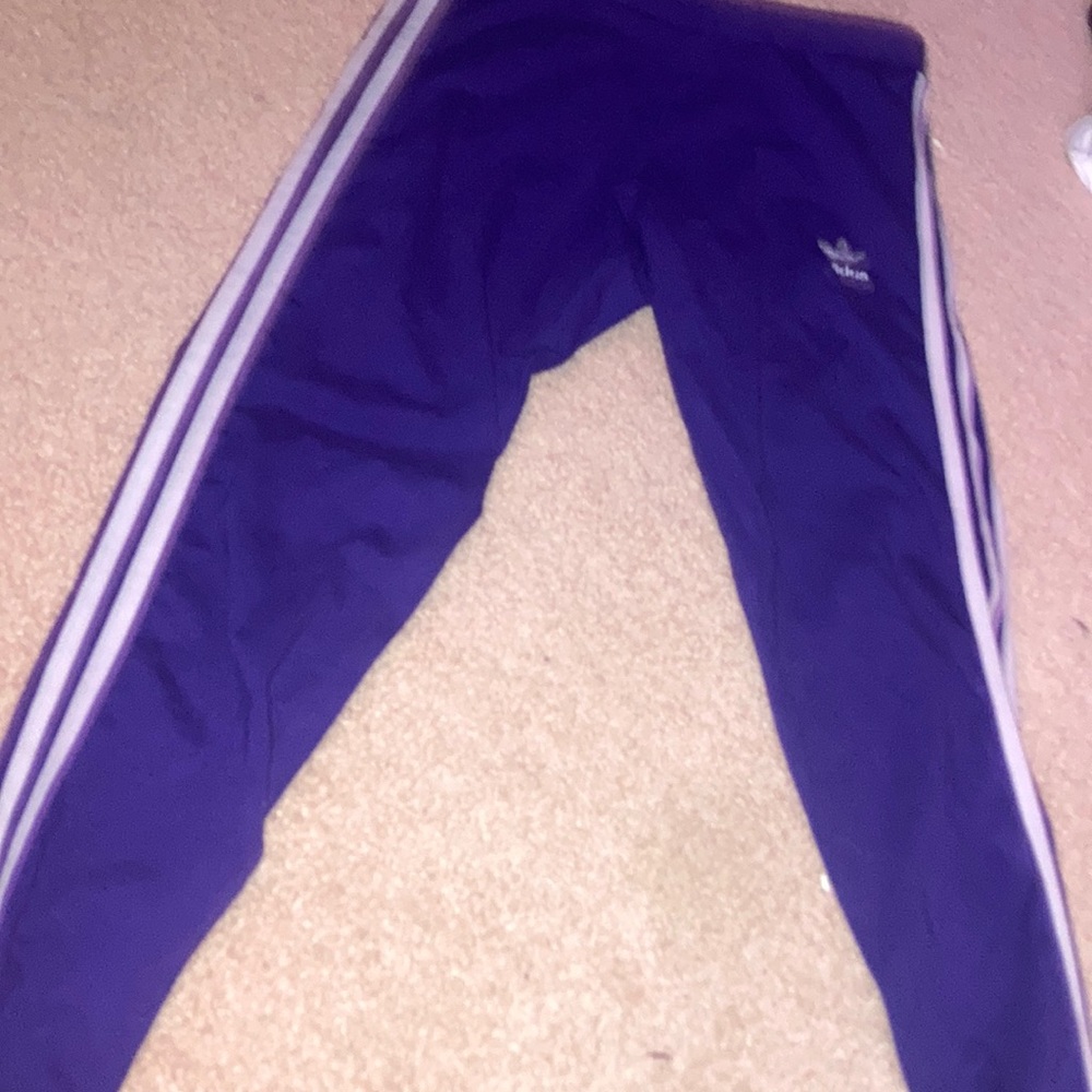Purple adidas pants